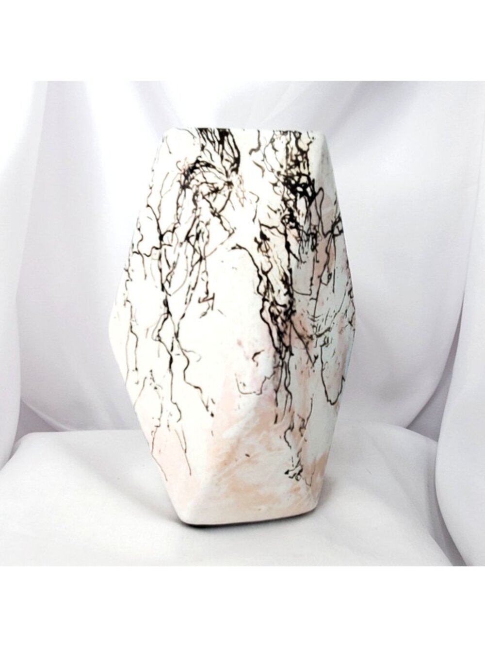 Raku Horse Hair Pottery Vase 7" by Cherie Ramsdell Dakota Bones Ltd South Dakota - Picture 2 of 11